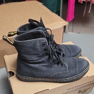 Dr. Martens Black Canvas Boots for Women